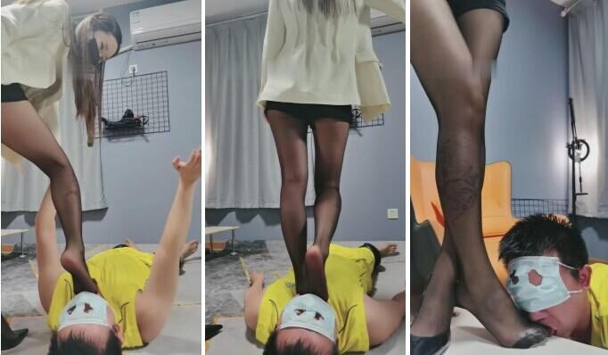 Live routine of SM Queen Ruyi S Silk Foot Video | Crotch humiliation, neck riding, holy water pouring on black stockings