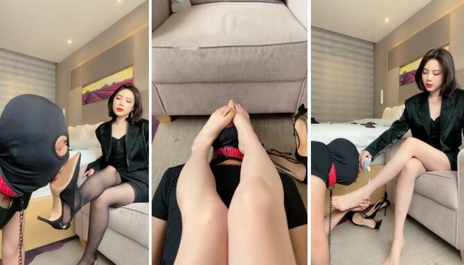 艾比殿下|领导上班突然叫我出来舔黑丝脚 2