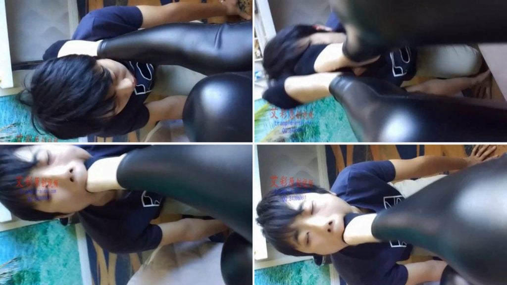 Wanwan | Wanwan leather pants and boat socks casually torture skinny slaves