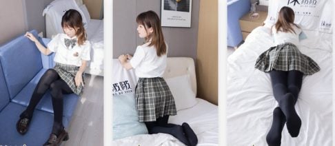 Wa Bo Bo | 056 issue Duo Duo - JK uniform, leather shoes, thick black silk (with video) 135P+1V/6.43G