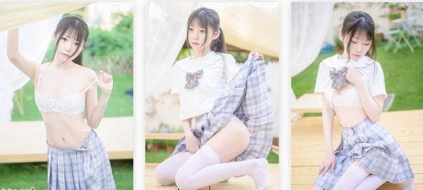 香草喵露露|NO.014 阳光庭院制服50P/105M