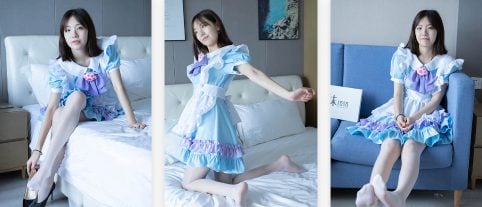 袜啵啵|066期 小甜豆-女仆装、高跟鞋、薄白丝(带视频)