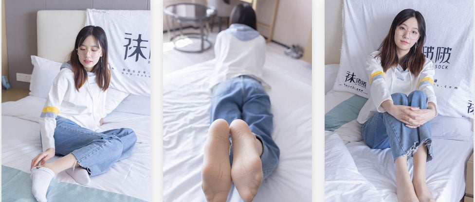 袜啵啵|080期 小甜豆-帆布鞋、白棉袜、肉丝-脚尖加固款、裤里丝