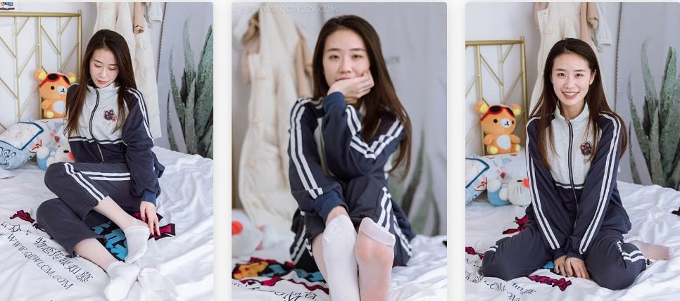 Wulian Media|No.1069 Caicai-Appointment of the Past-White Socks in School Uniform Pants