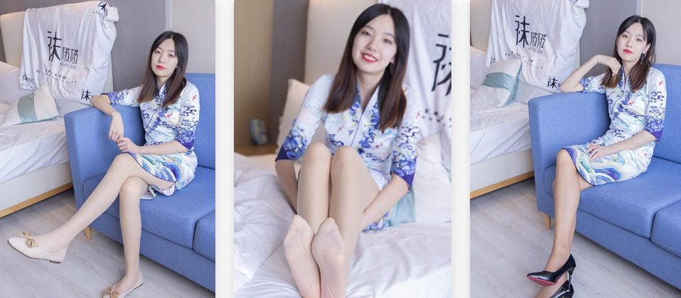 袜啵啵|082期 小甜豆-旗袍、皮底鞋、高跟鞋、肉丝