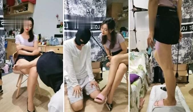 夏福 | JK妹の美しい足が兄を踏みつける