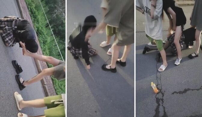 アン・ルオ|屋外で女奴隷が平手打ち、辱め、靴を舐める