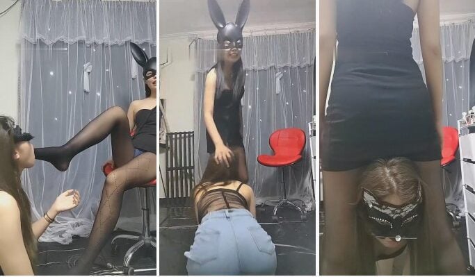 Beichen|妹系女子Mが黒ストッキングの女王に仕える
