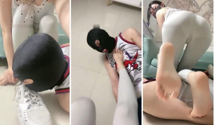 Xuanning | Sports Queen Yoga Pants White Socks Humiliation Licking Dirty Soles