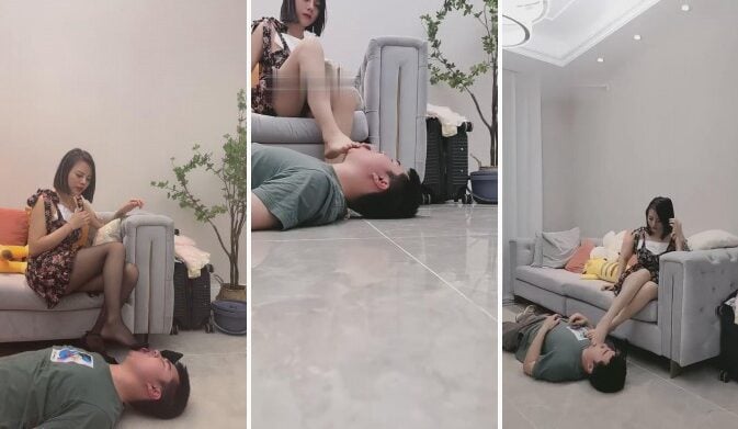 萝莉糖糖|控制丝足脚下贱狗