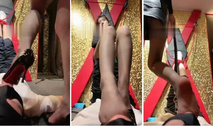 Jianyi|地獄に吊るされた黒絹の足のトレーニング足フェチ