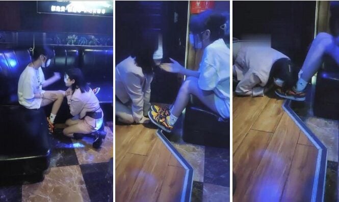 アン・ルオ|KTVが女子中学生を騙して白ソックス犬に仕立て上げた
