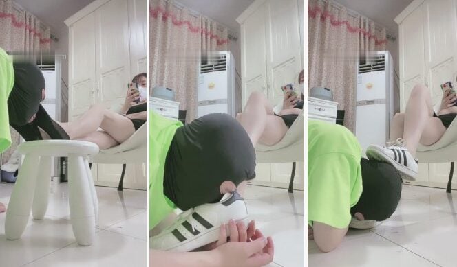 Linda|贝壳头鞋蕾丝船袜脚下奴才-细节图
