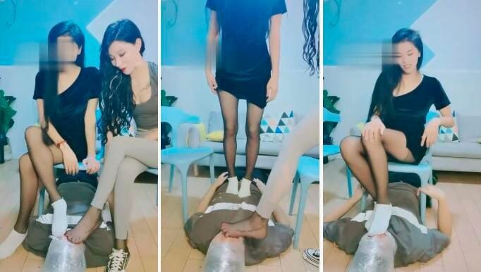 Eros|Double S original foot cotton socks black silk humiliation dog