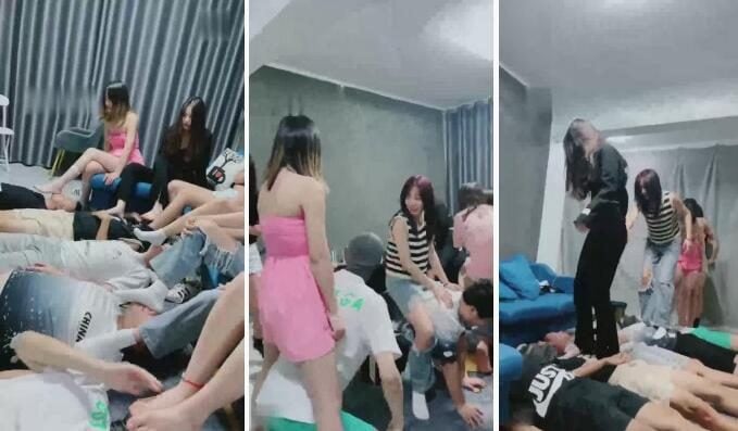 婷婷|大学宿舍女S群调踩踏