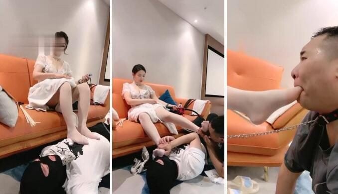 鑫儿教头|双狗初体验rs后白丝恋足调教