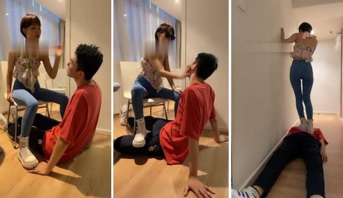 于努力|素人娜娜耳光踩踏闻玉足