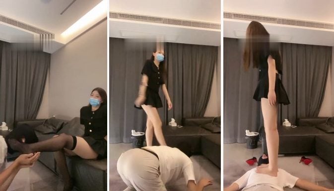 Qi En | Long-legged model inhumanly ravaged and trampled