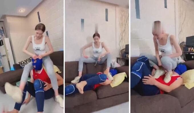 艾琳|运动女王运动鞋暴力踢踹