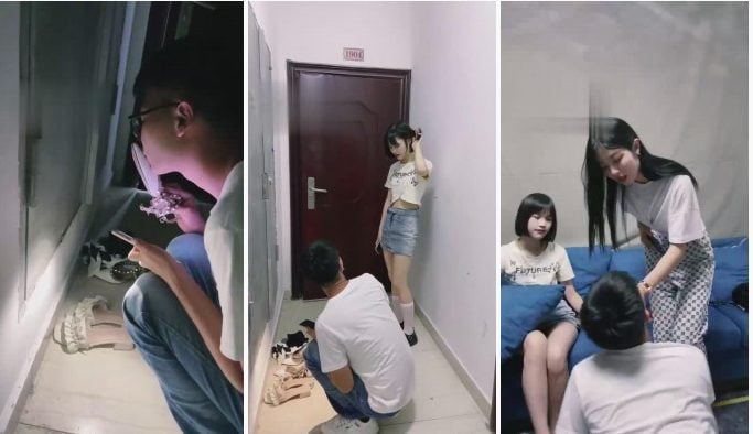 乔宝|女神现场活捉楼道打胶男
