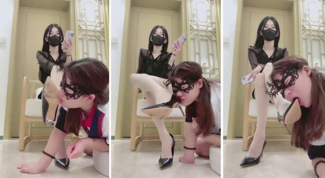 希希子 | 超脏高跟鞋底让母畜舔-视频截图