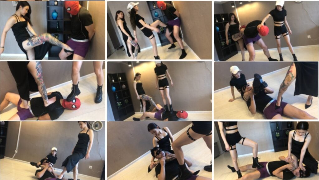 超S·联盟视频下载 SM踢裆踩踏调教 | 纹身女S的蛋蛋消失术 双S女王踢裆腿绞调教