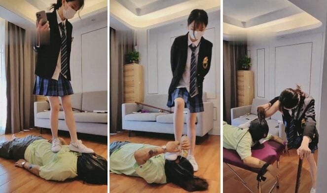 Violent Aesthetics | JK Senior Schoolmate's Dog Slave Caning Punishment