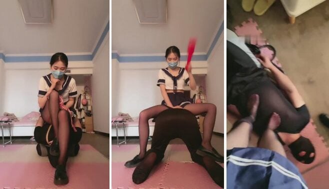 かぐや | 黒い絹の足が奴隷を拷問し、何度も股間を蹴る