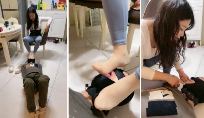 夕微 | 今天房东儿子来舔裤里丝脚