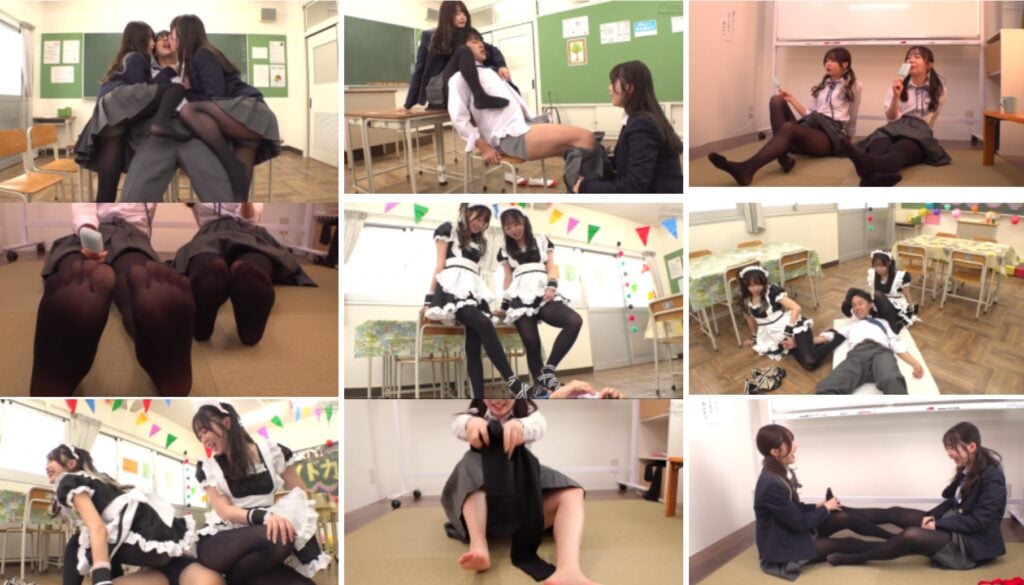 数黒挟踏絞黒女子校生脚逆3P 日本JK制服学生黑丝脚底女S恋足调教视频