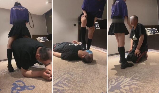 ユリオス無邪気な妹が黒いニーハイソックスを履いて義父を辱める