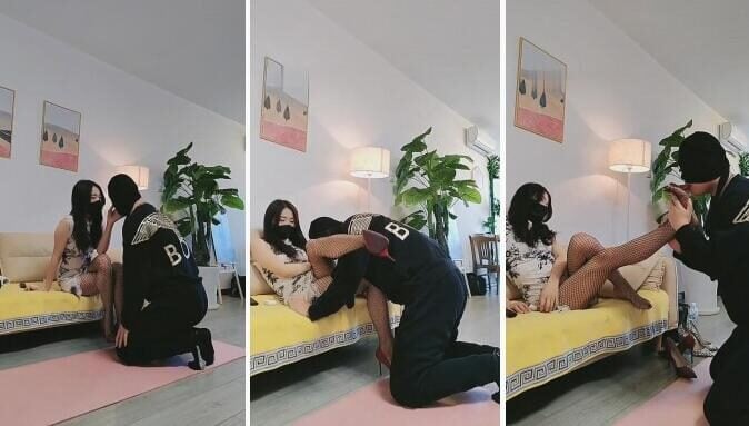 星期六 | 网袜女主诱导抖M表弟舔脚