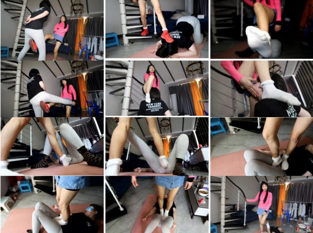 惑心 | 白袜女女全体重踩踏踢裆-视频截图