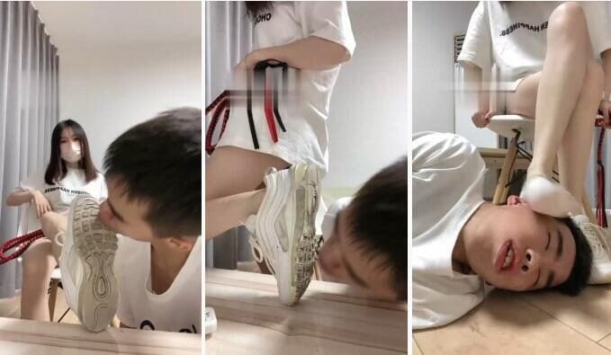 Milk Tea | Forced brother to lick his white shoes and cotton socks