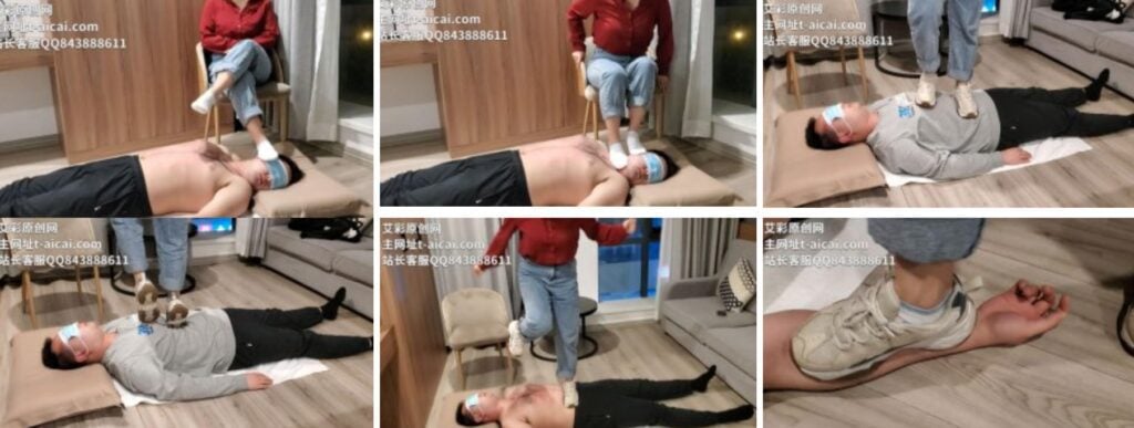 Domestic SM Queen Orange Zhou S | Busty Female S White Socks Trampling