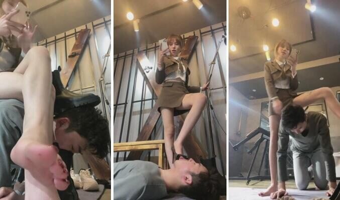 禾HE | Internet celebrity model forces dog to smell stinky shoes and lick stinky feet
