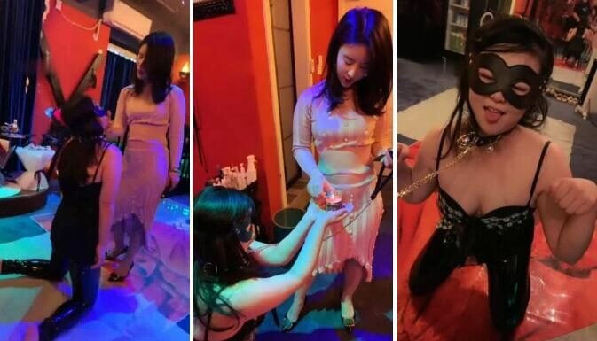 晨晨 | 调教母狗滴蜡舔脚耳光