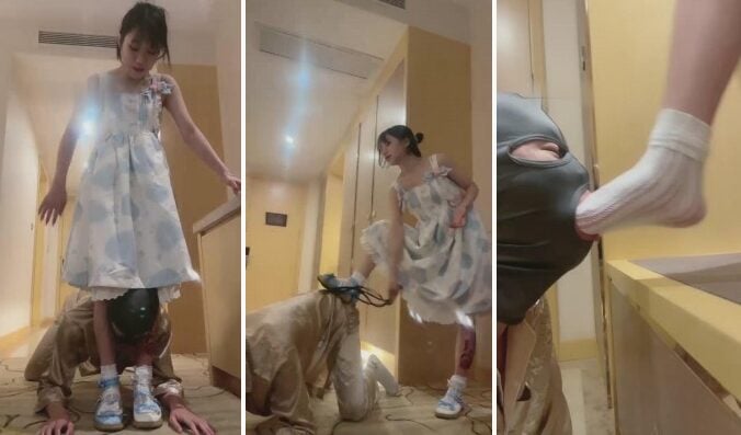 犬の兄弟 |ロリータ学生ホスト白靴下侮辱犬
