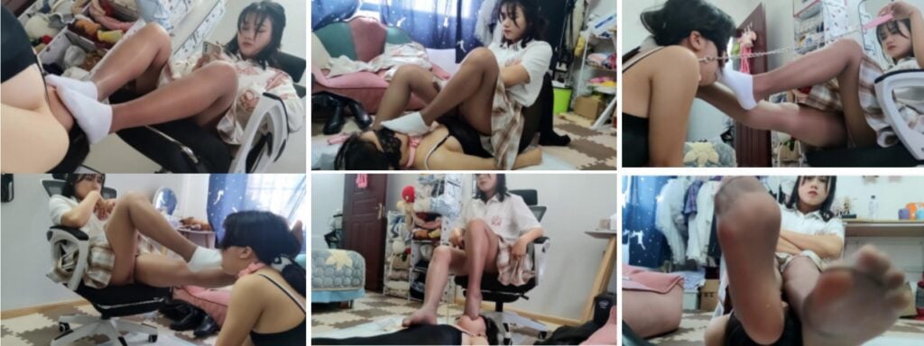 00后蕬小乃|JK配长靴原味棉袜+丝袜脚深喉-视频截图