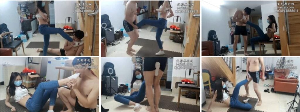 江门小鱼 | 女神白袜踢打猥琐男-视频截图