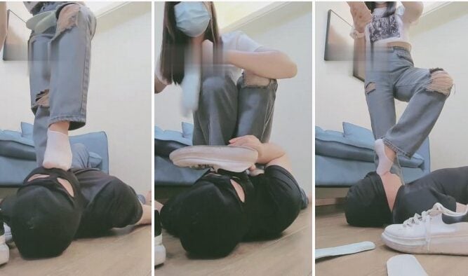 Nicole | Licking dirty soles, plugging, slapping, trampling