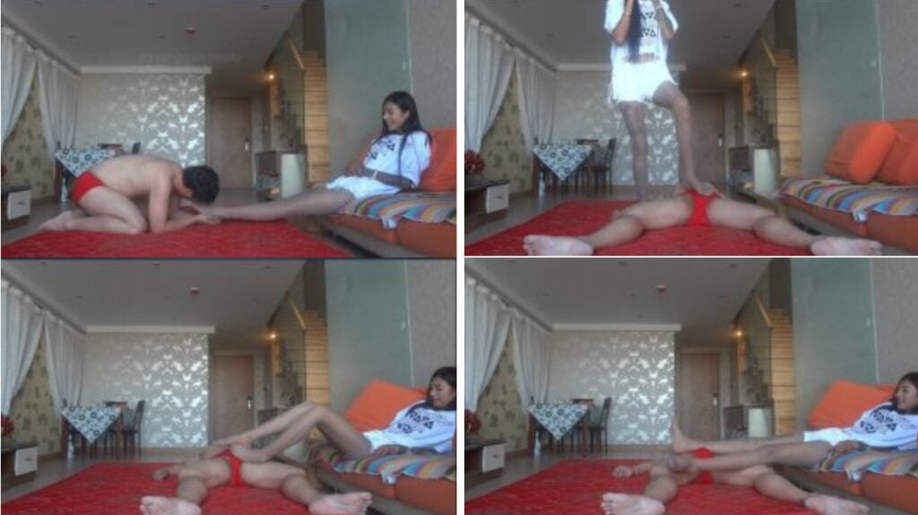 Tianjin 185cm Model S | Silk Stocking Foot Pedaling Training - Video Screenshot