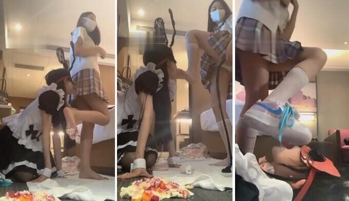 小公主 | 引导女M舔鞋底深喉喂食洗脚窒息