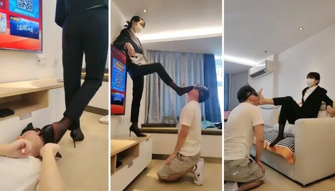 套路直播女S暴力美学调教视频下载 | 白领高跟裤里丝诱惑狗奴