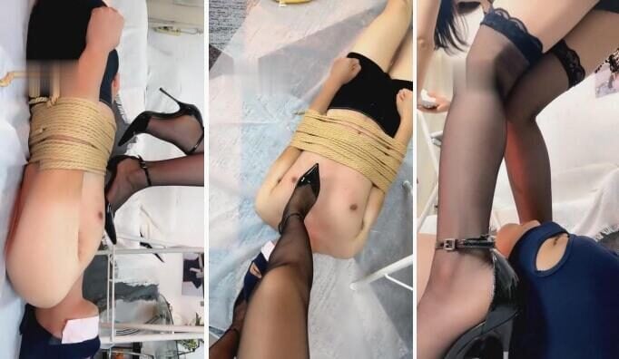 芷晴 | 捆绑封嘴高跟全体重踩踏坐脸-视频截图