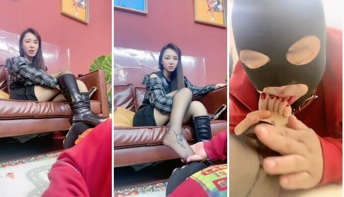 Hot Mom | Mommy in long boots and black stockings humiliates her ex-husband