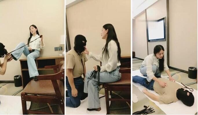 Xia Shiwen | College Student S Jeans with Silk Tune Dog