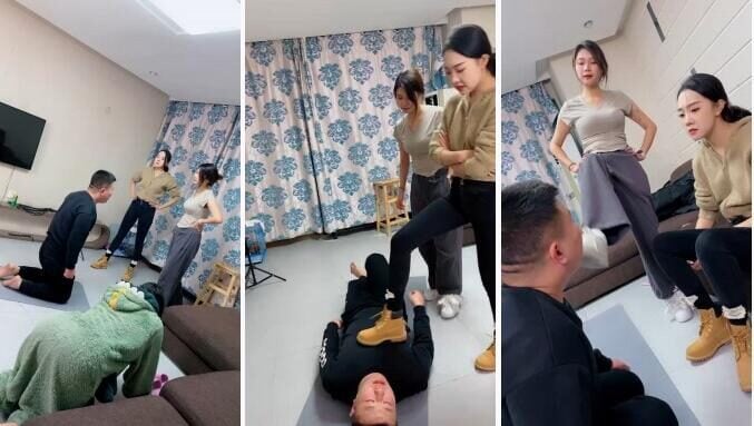 麋鹿银儿 | 双素人S暴打爆踹废物狗