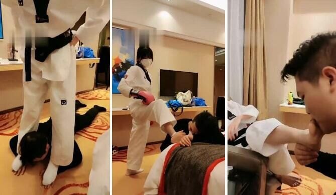 暴力美学 | 跆拳道女神暴力调教