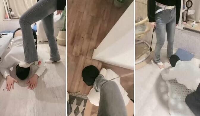 露娜 | 抖M男友喜欢被女友踩踏舔脚